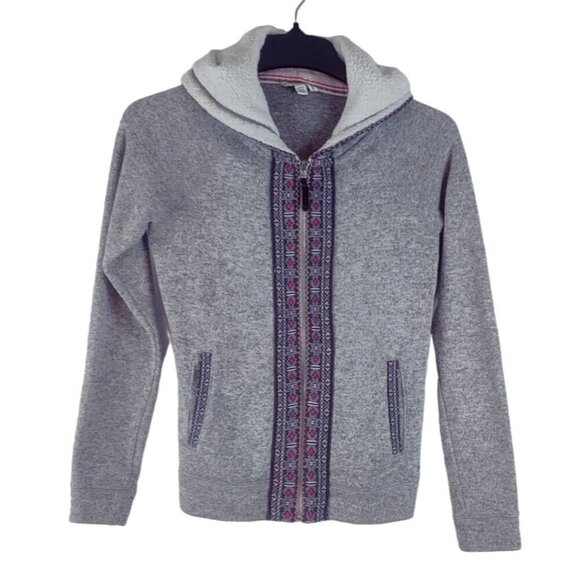 Nordic Cardigan Hoodie by American Eagle Outfitters Ski Skater Cottage Faux Flee - Picture 2 of 9